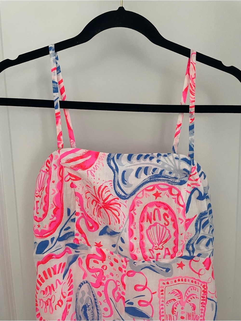 NEW Lilly Pulitzer Jorgian Linen Midi Dress Size 6 Convertible Sun Sea Sand.  15 - Picture 8 of 12